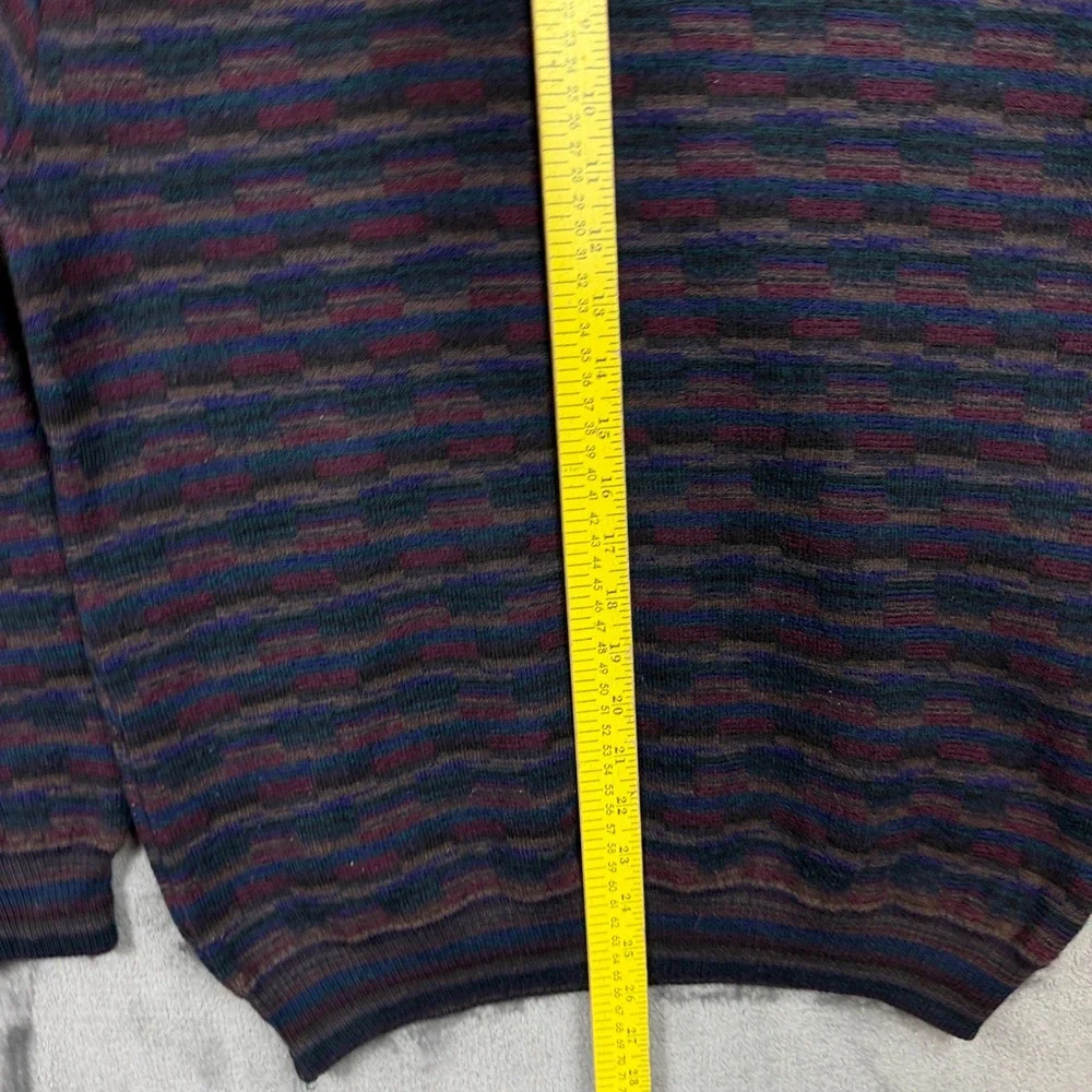 Merino Wool Sweater Mens Large Multicolor Excellent Textured Knit